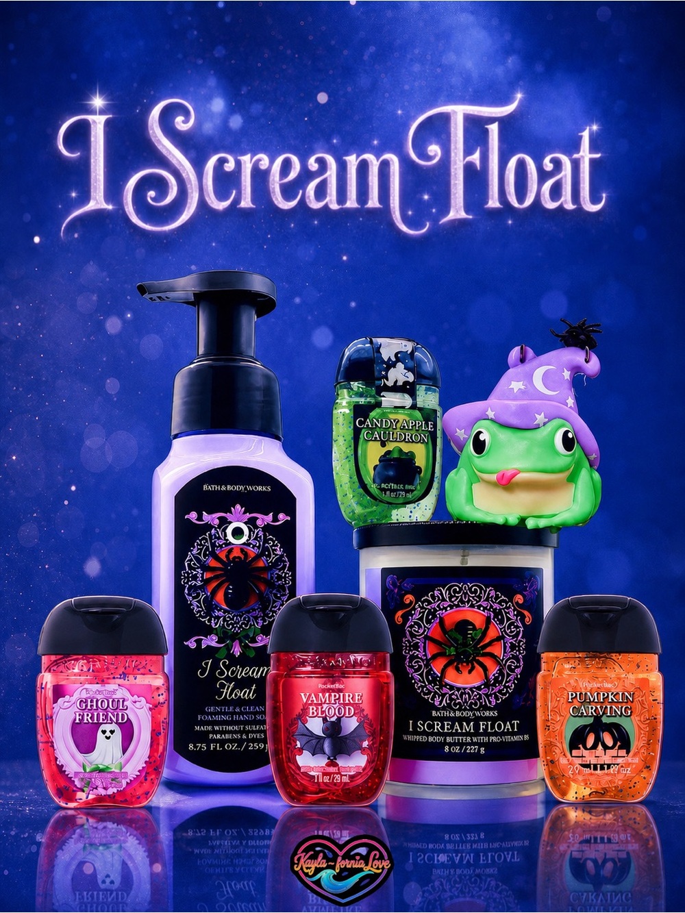 Bath & Body Works I Scream Float Wizard Frog PocketBac 7 Pc Set